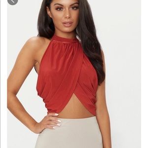 Orange cute crop top